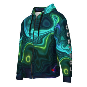 Dayf sweat zippe allover avec le mot Control serie numero 20