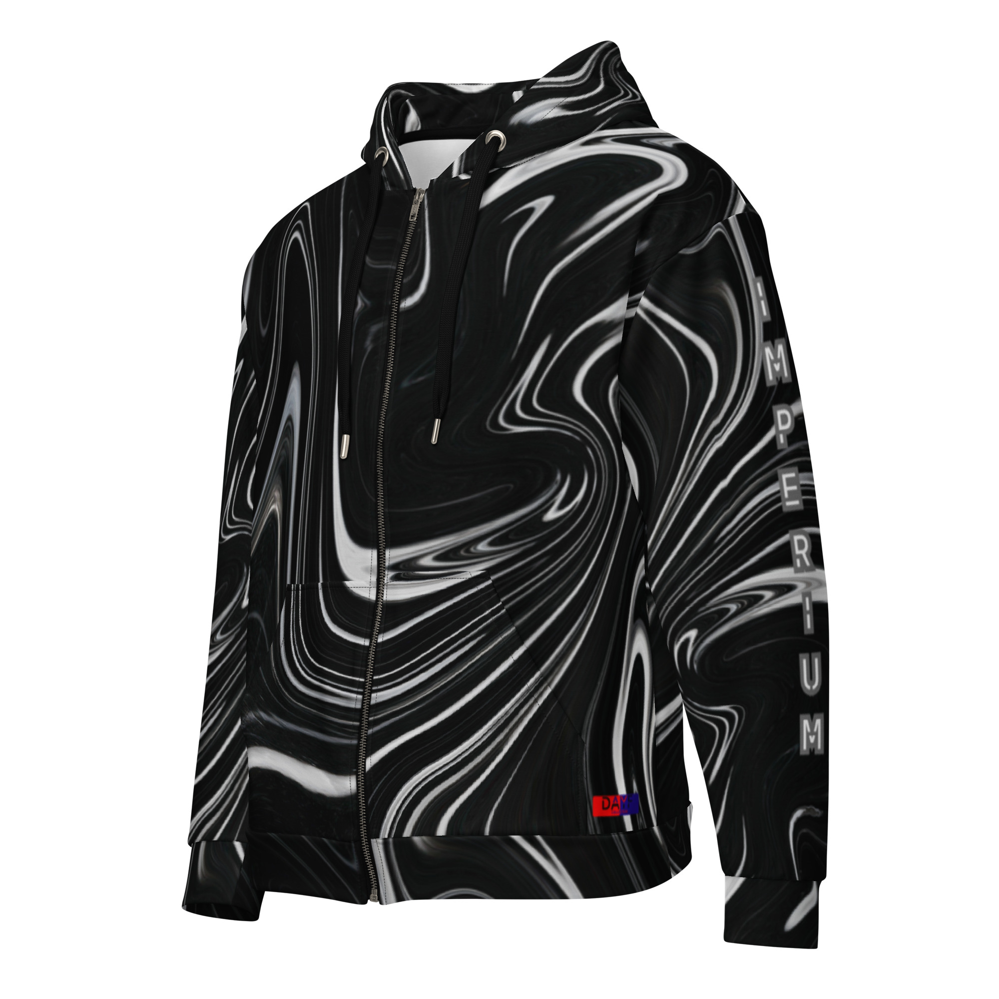 Dayf ES sudadera con cremallera allover con la palabra Imperium Serie Numero 4