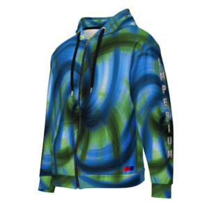 Dayf ES sudadera con cremallera allover con la palabra Imperium Serie Numero 18