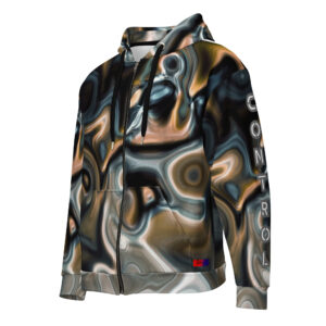 Dayf ES sudadera con cremallera allover con la palabra Control Serie Numero 6