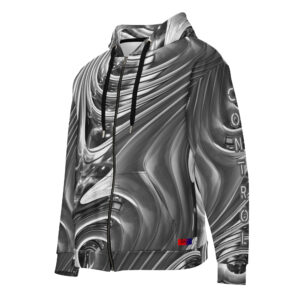 Dayf ES sudadera con cremallera allover con la palabra Control Serie Numero 10