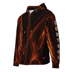 Dayf ES sudadera con cremallera allover con la palabra Control Serie Numero 12