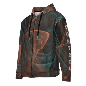 Dayf ES sudadera con cremallera allover con la palabra Control Serie Numero 13