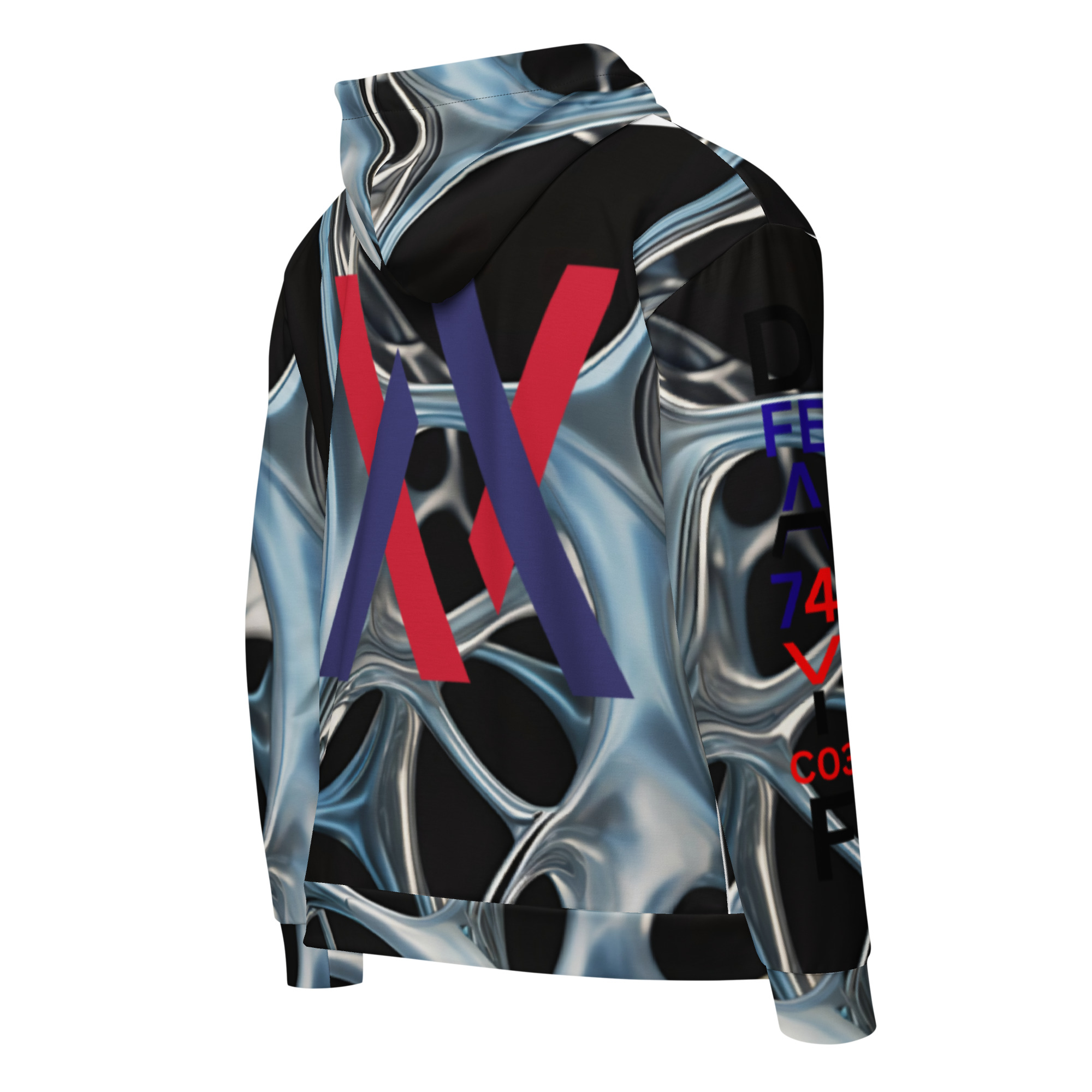 Original Dayf Control Series Number 3 Unisex Zip Hoodie Allover Control – Bild 2