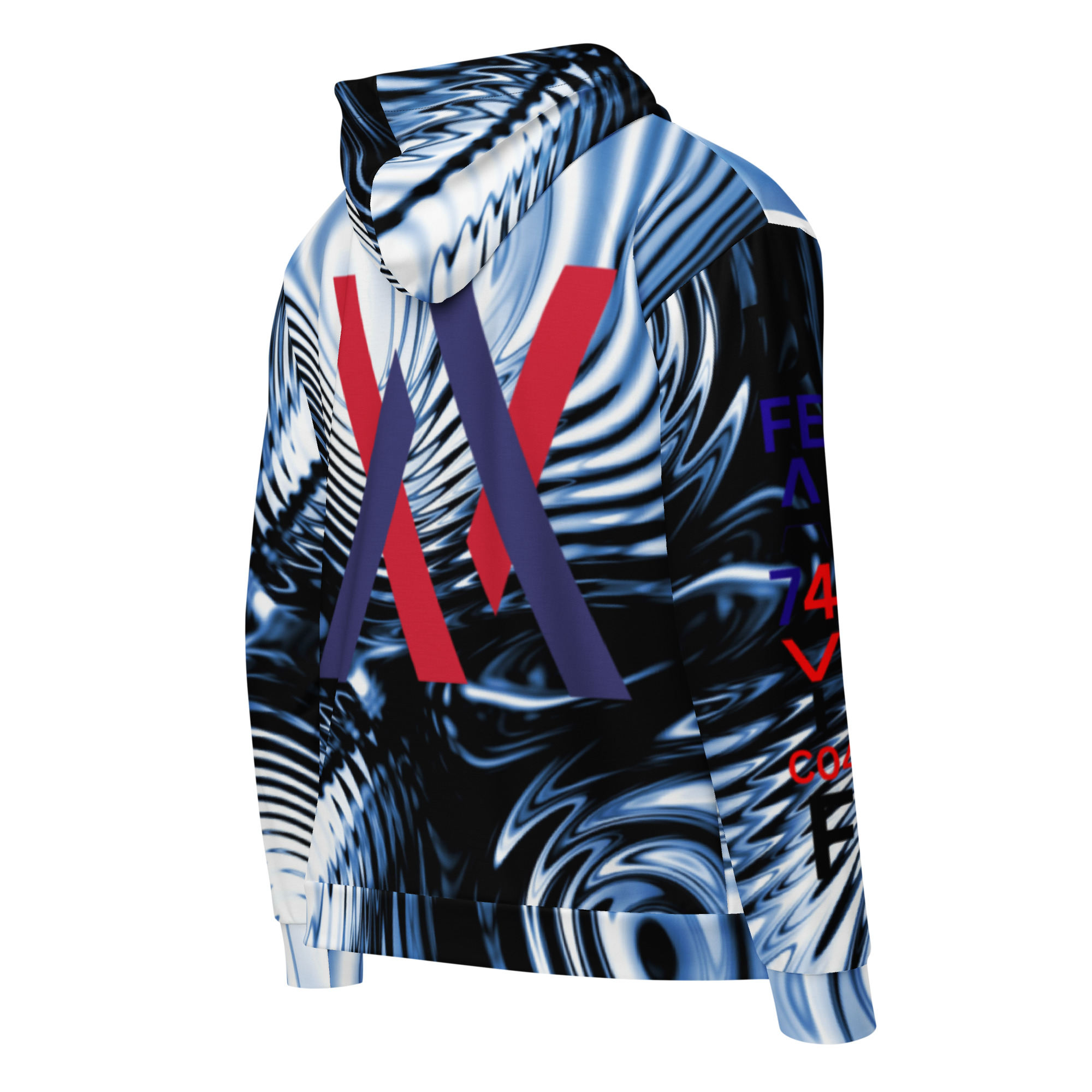 Original Dayf Serie Control Numero 4 Sweat a capuche zippe unisexe Allover Control – Bild 2