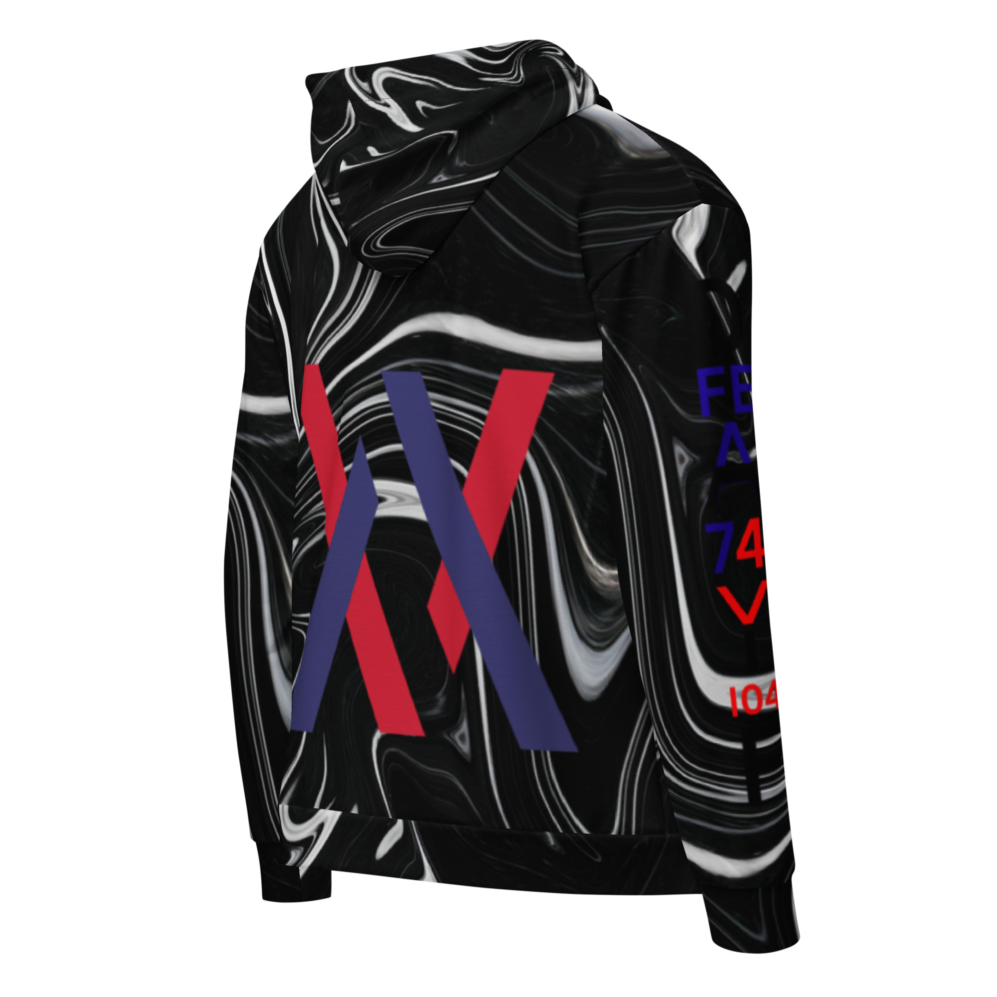 Original Dayf ES Imperium Serie Numero 4 Sudadera con capucha y cremallera unisex Allover Imperium – Bild 2