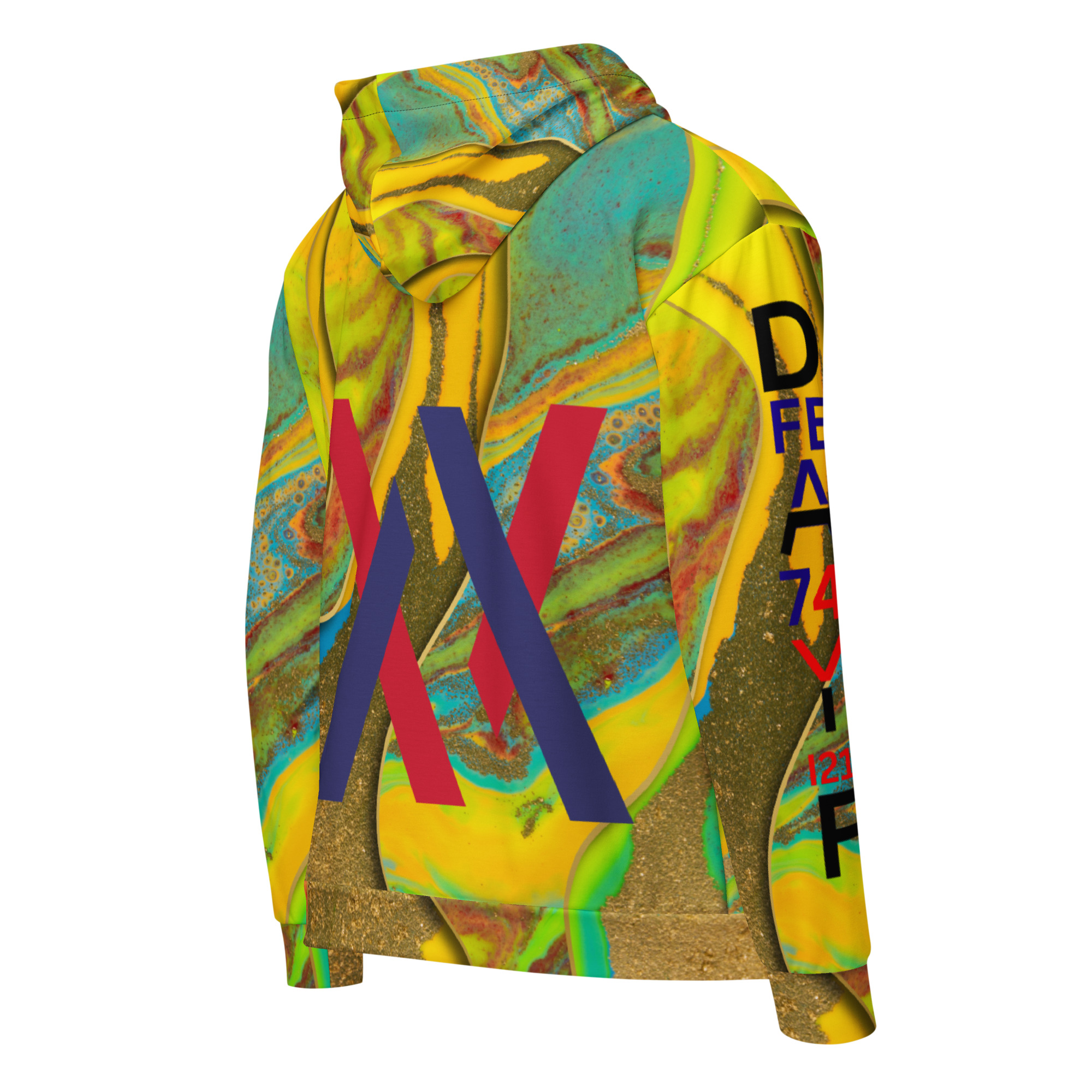 Original Dayf DE Imperium Serie Numero 21 Unisex Zip Hoodie Allover Imperium – Bild 2