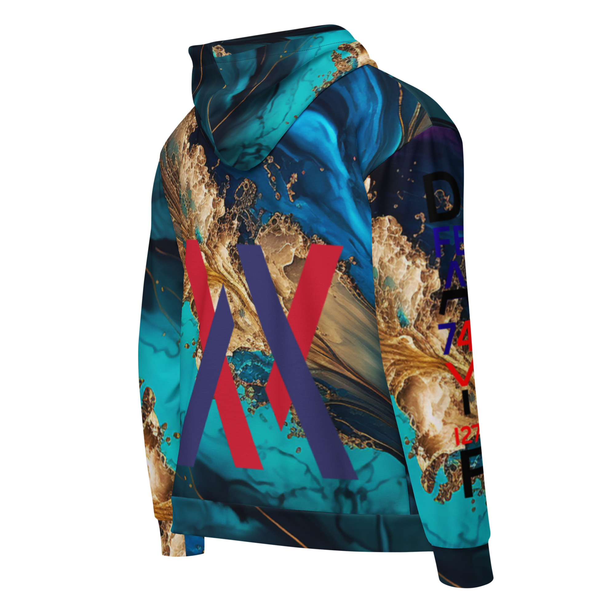 Original Dayf FR Imperium Serie Numero 27 Sweat a capuche zippe unisexe Allover Imperium – Bild 2