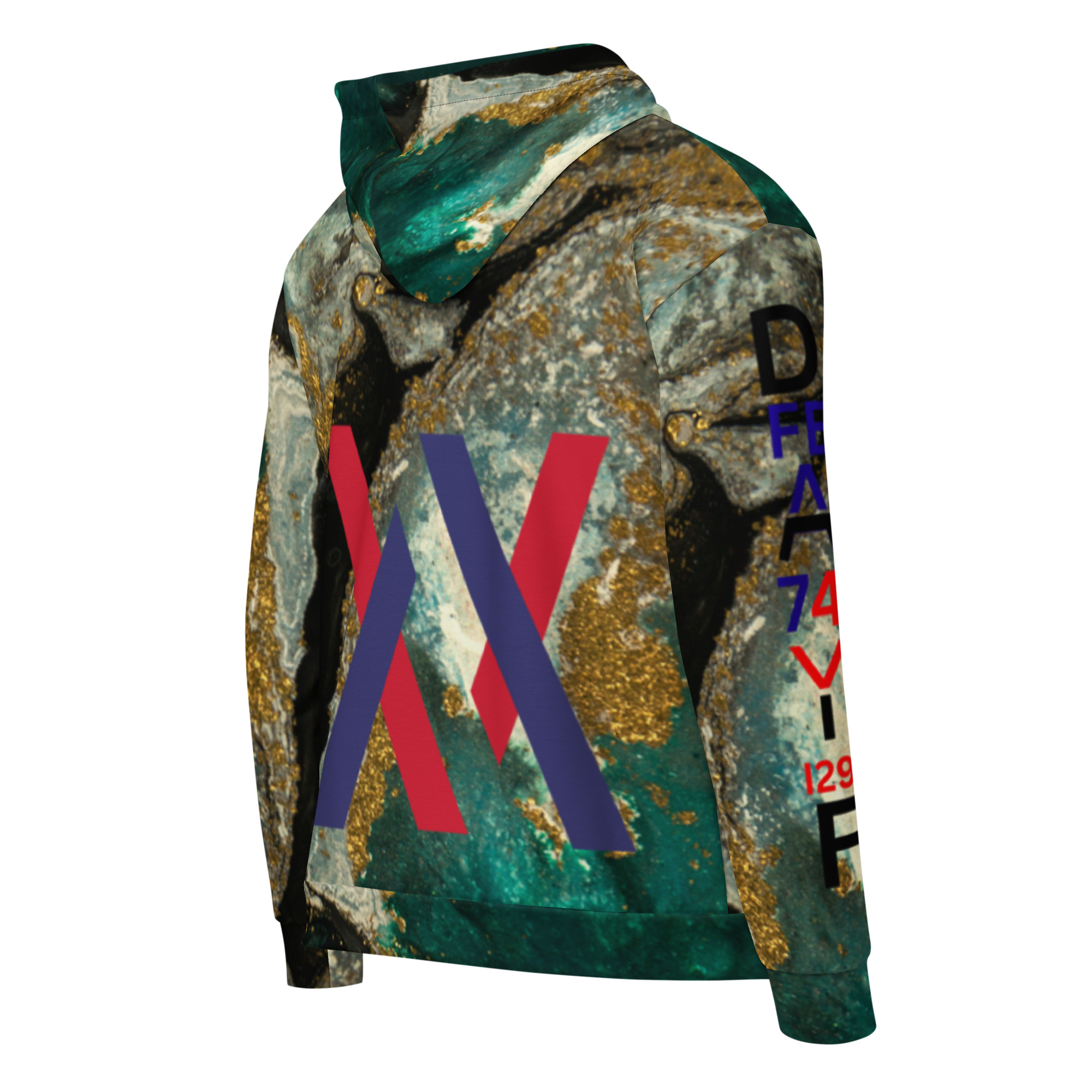 Original Dayf ES Imperium Serie Numero 29 Sudadera con capucha y cremallera unisex Allover Imperium – Bild 2