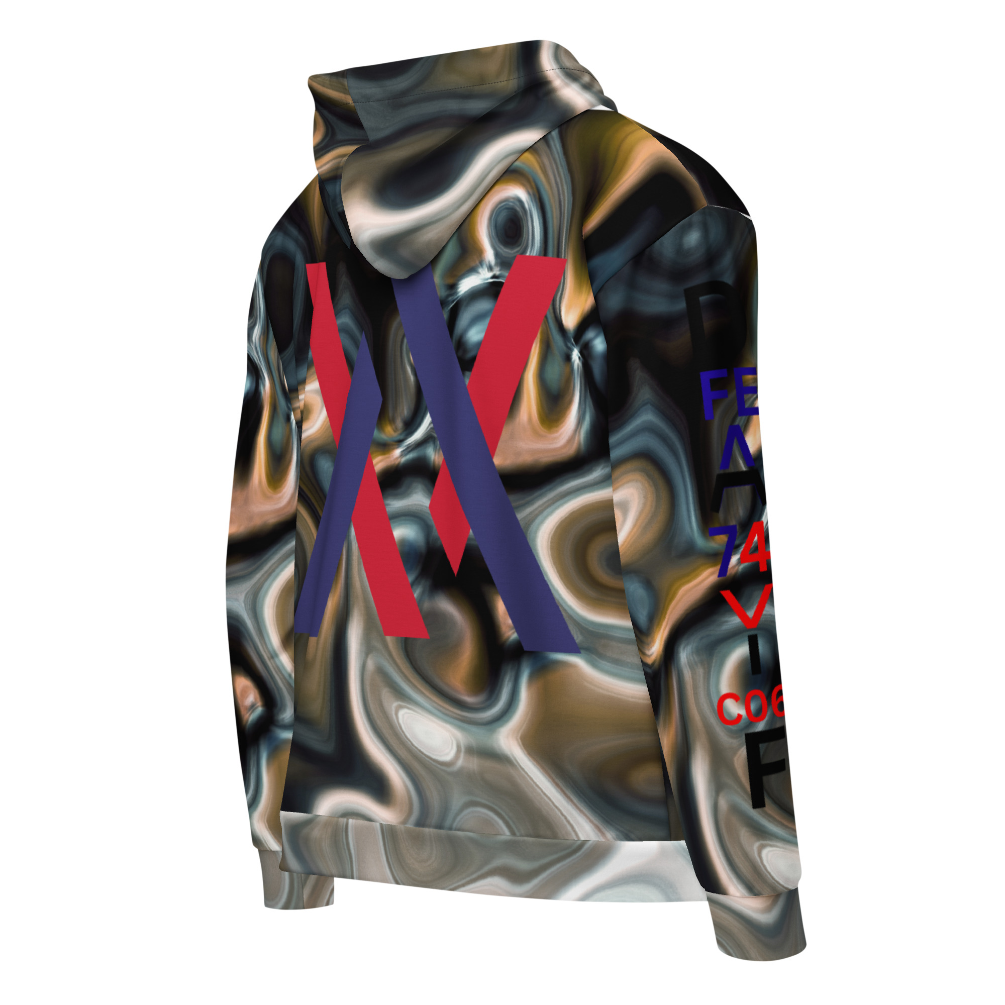 Original Dayf ES Control Serie Numero 6 Sudadera con capucha y cremallera unisex Allover Control – Bild 2