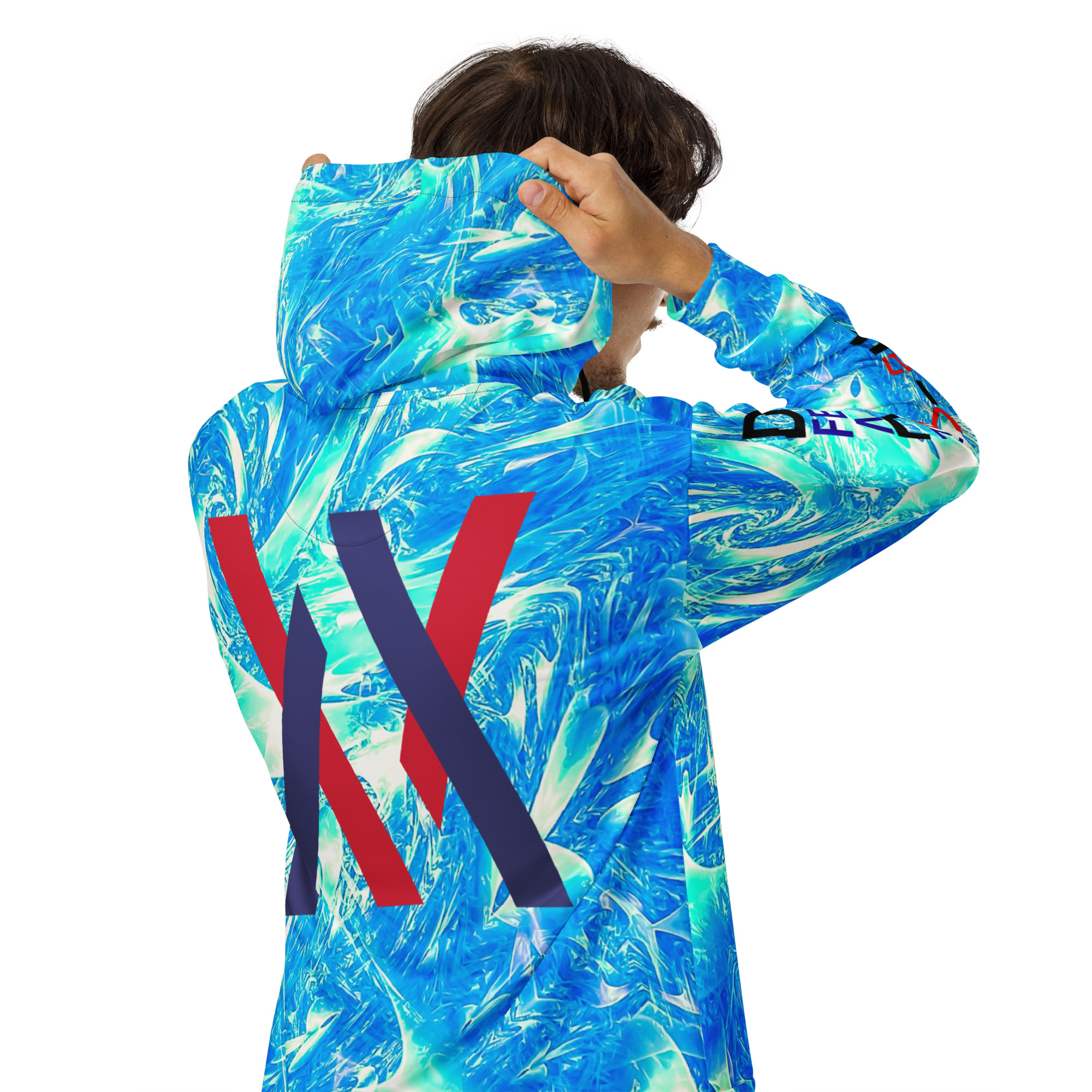 Original Dayf ES Control Serie Numero 17 Sudadera con capucha y cremallera unisex Allover Control – Bild 6