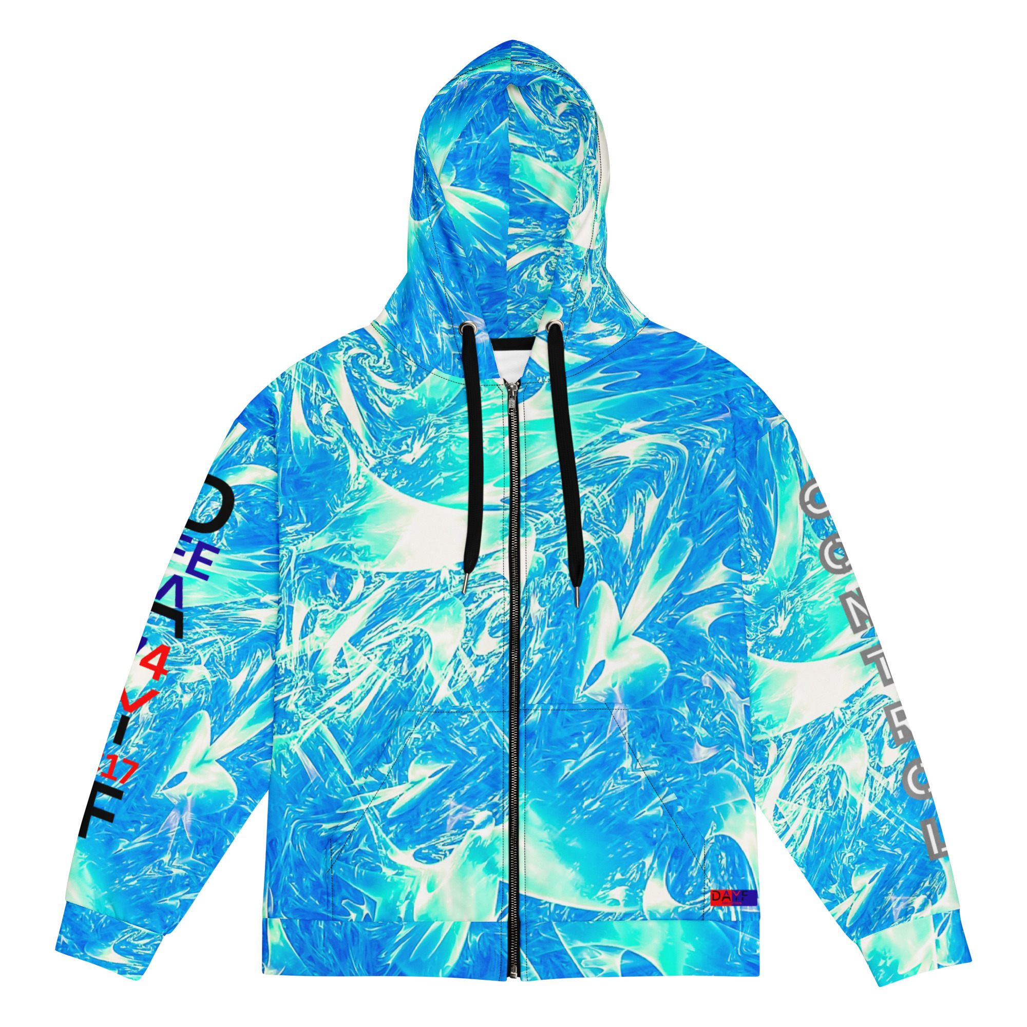 Original Dayf ES Control Serie Numero 17 Sudadera con capucha y cremallera unisex Allover Control – Bild 3