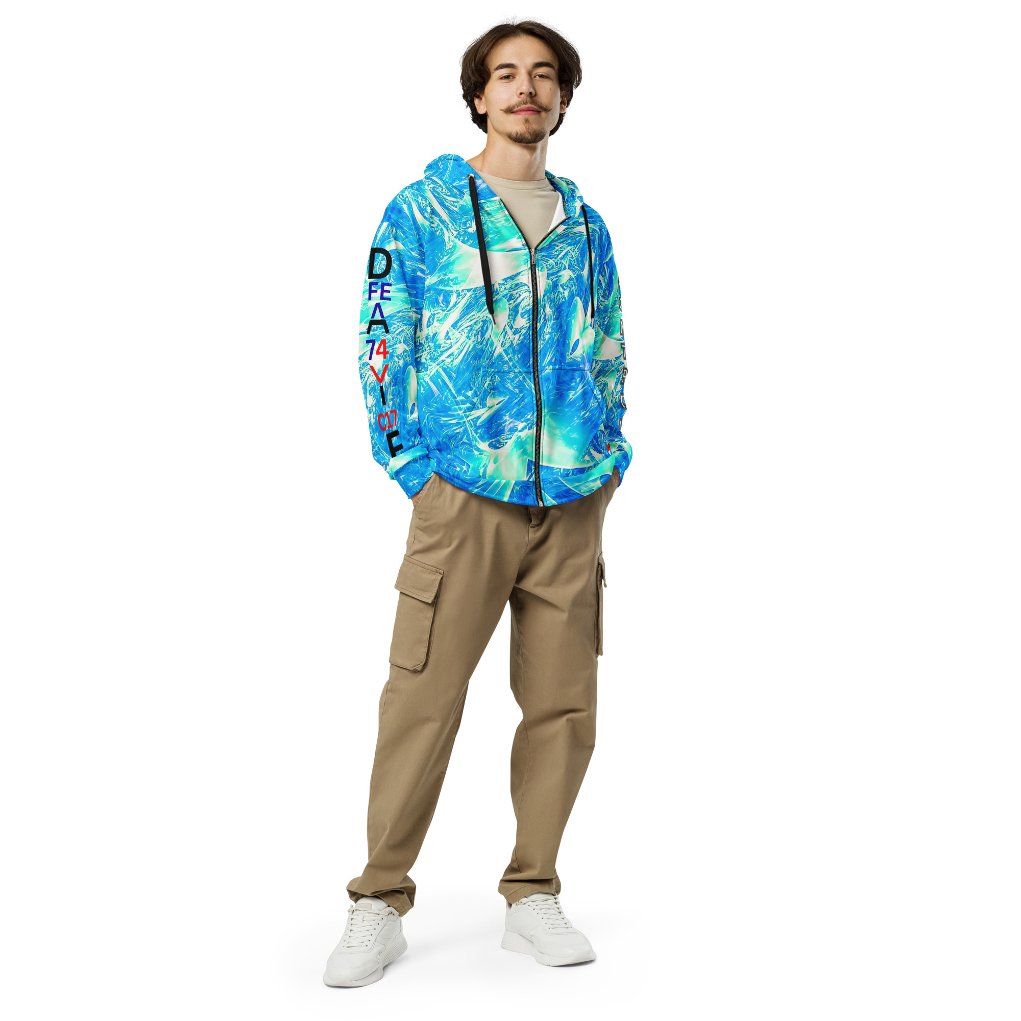 Original Dayf ES Control Serie Numero 17 Sudadera con capucha y cremallera unisex Allover Control – Bild 5