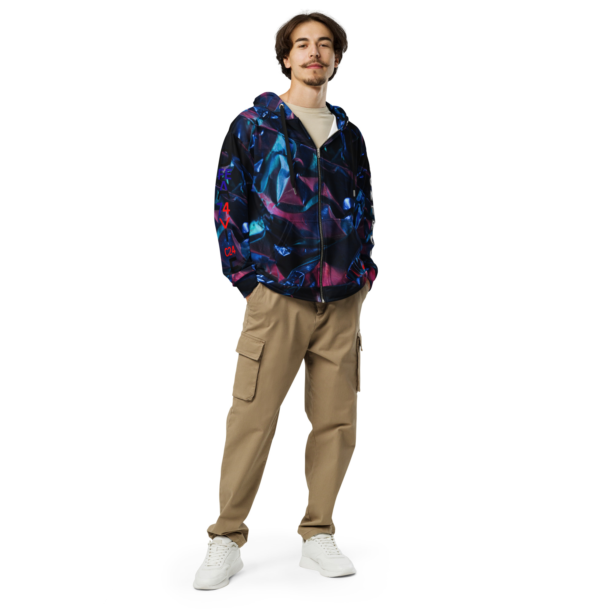 Original Dayf ES Control Serie Numero 24 Sudadera con capucha y cremallera unisex Allover Control – Bild 5