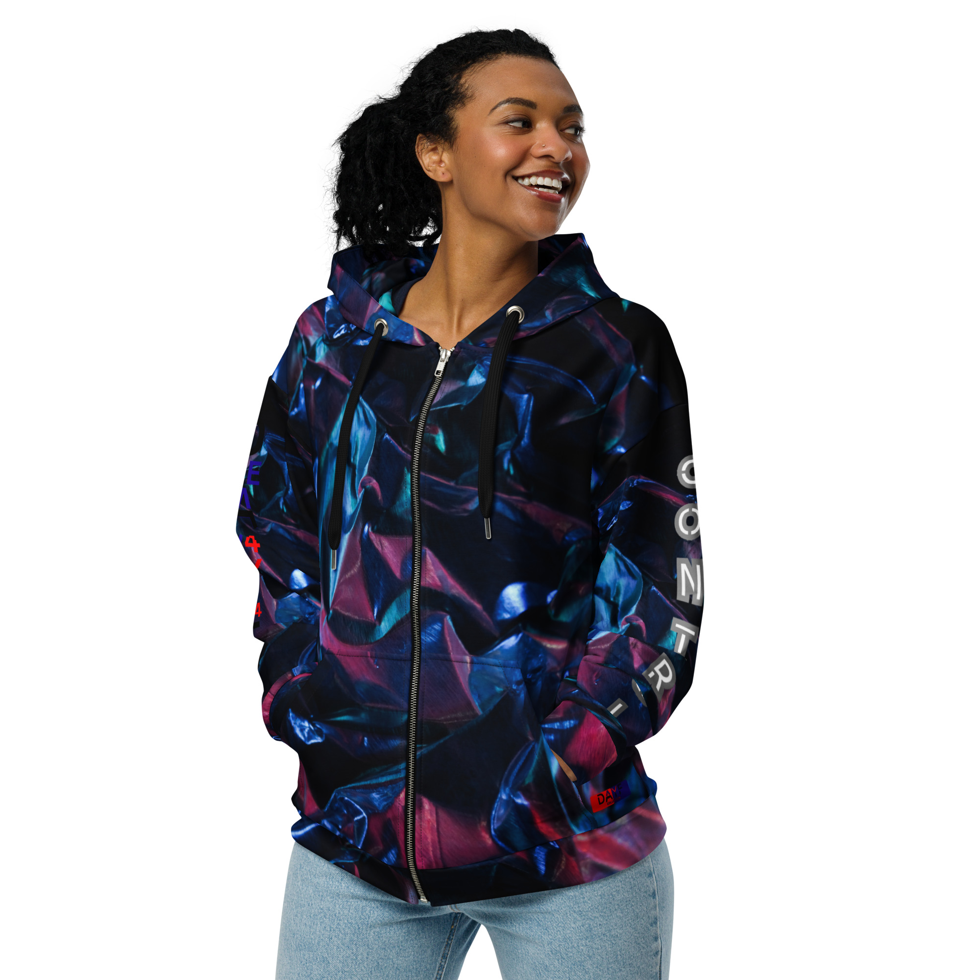 Original Dayf ES Control Serie Numero 24 Sudadera con capucha y cremallera unisex Allover Control – Bild 7