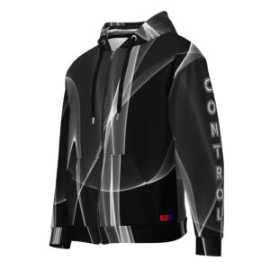 Dayf ES sudadera con cremallera allover con la palabra Control Serie Numero 19