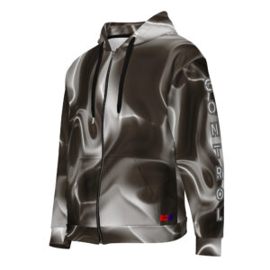 Dayf ES sudadera con cremallera allover con la palabra Control Serie Numero 29