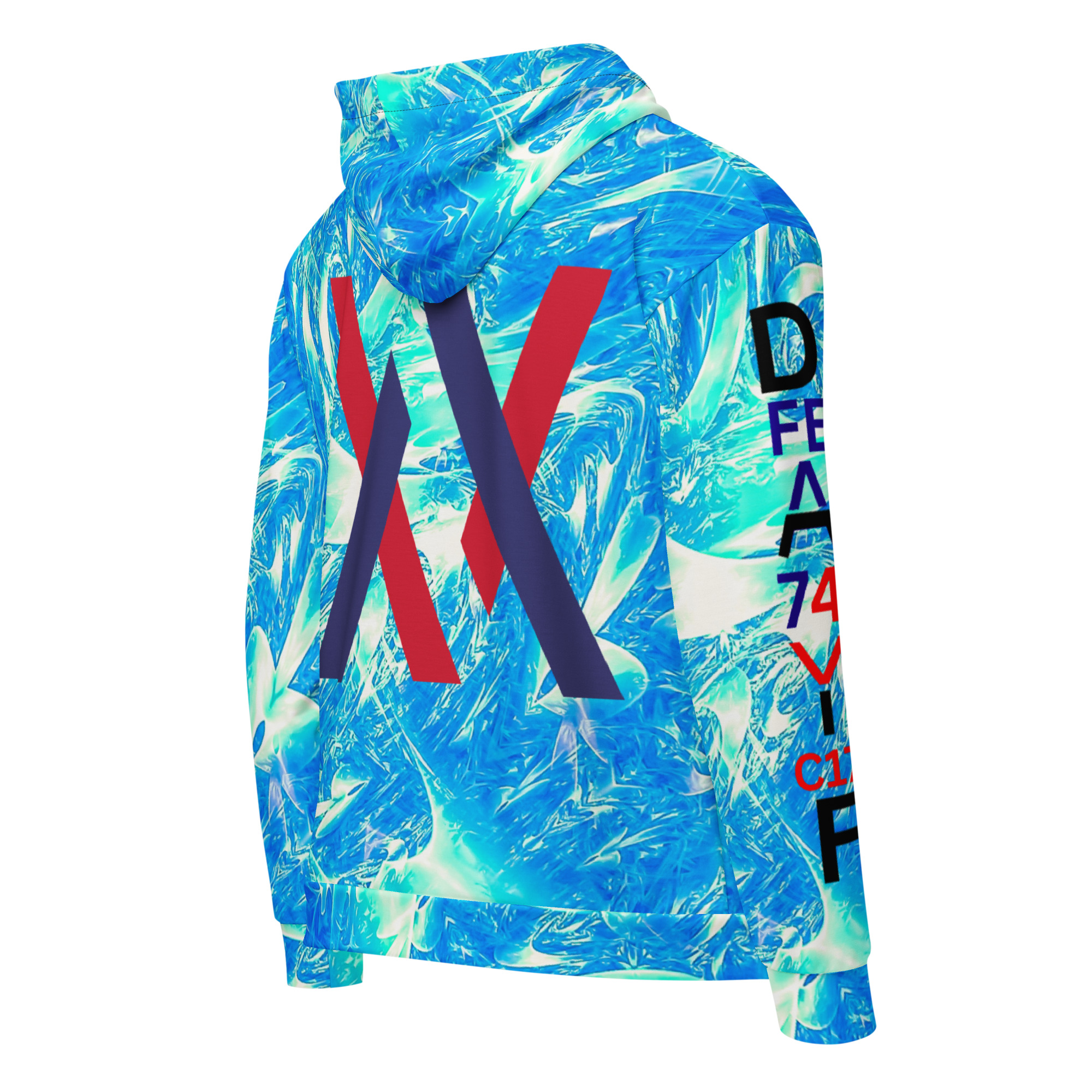 Original Dayf ES Control Serie Numero 17 Sudadera con capucha y cremallera unisex Allover Control – Bild 2