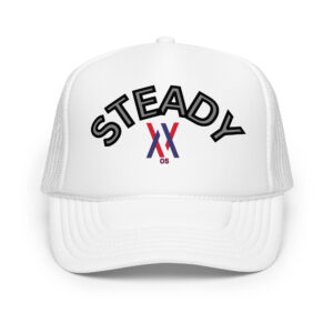 Dayf foam trucker hat with STEADY NO 05 print