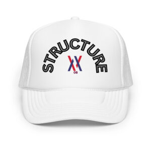 Dayf foam trucker hat with STRUCTURE NO 08 print