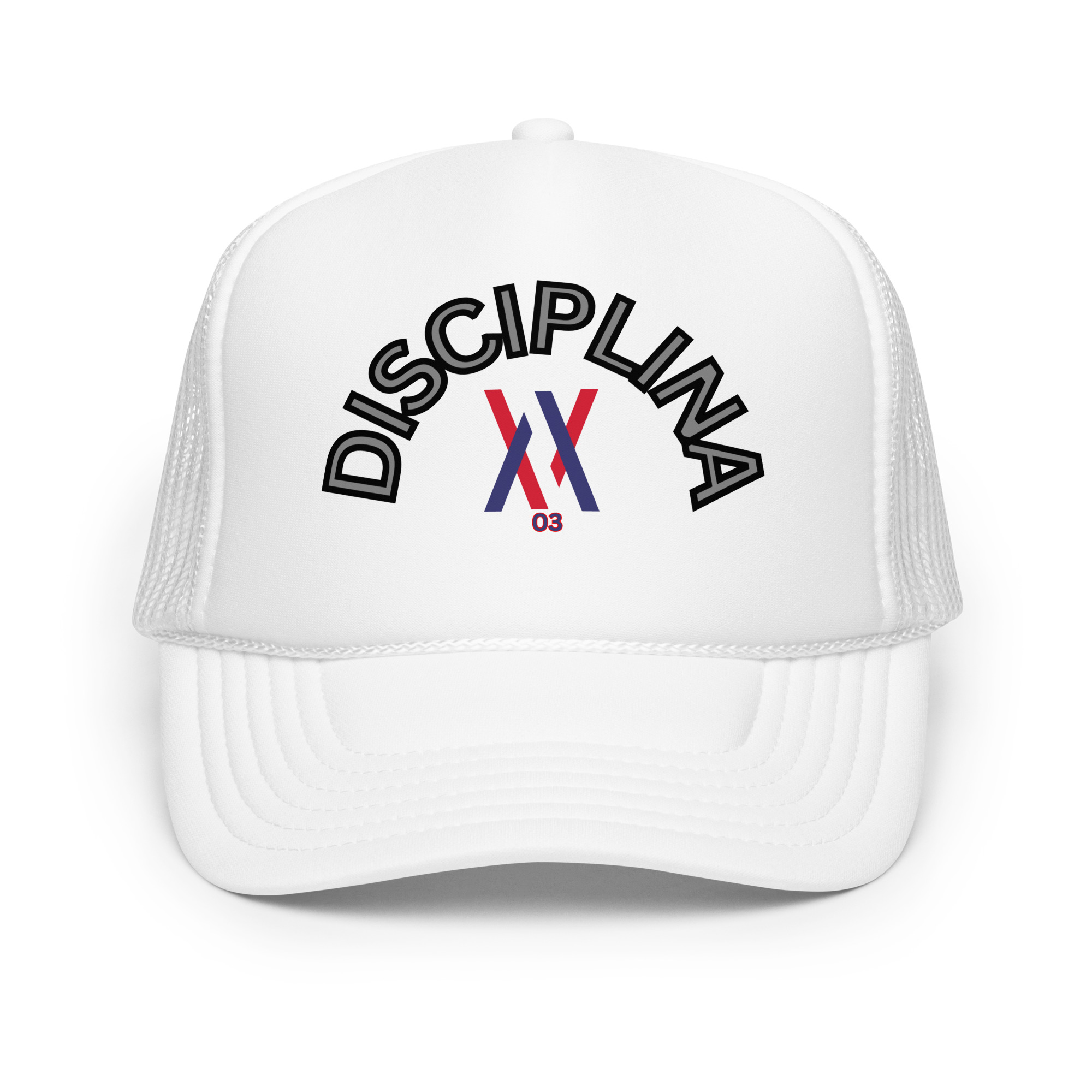 Dayf trucker cap with DISCIPLINA NO 03 print