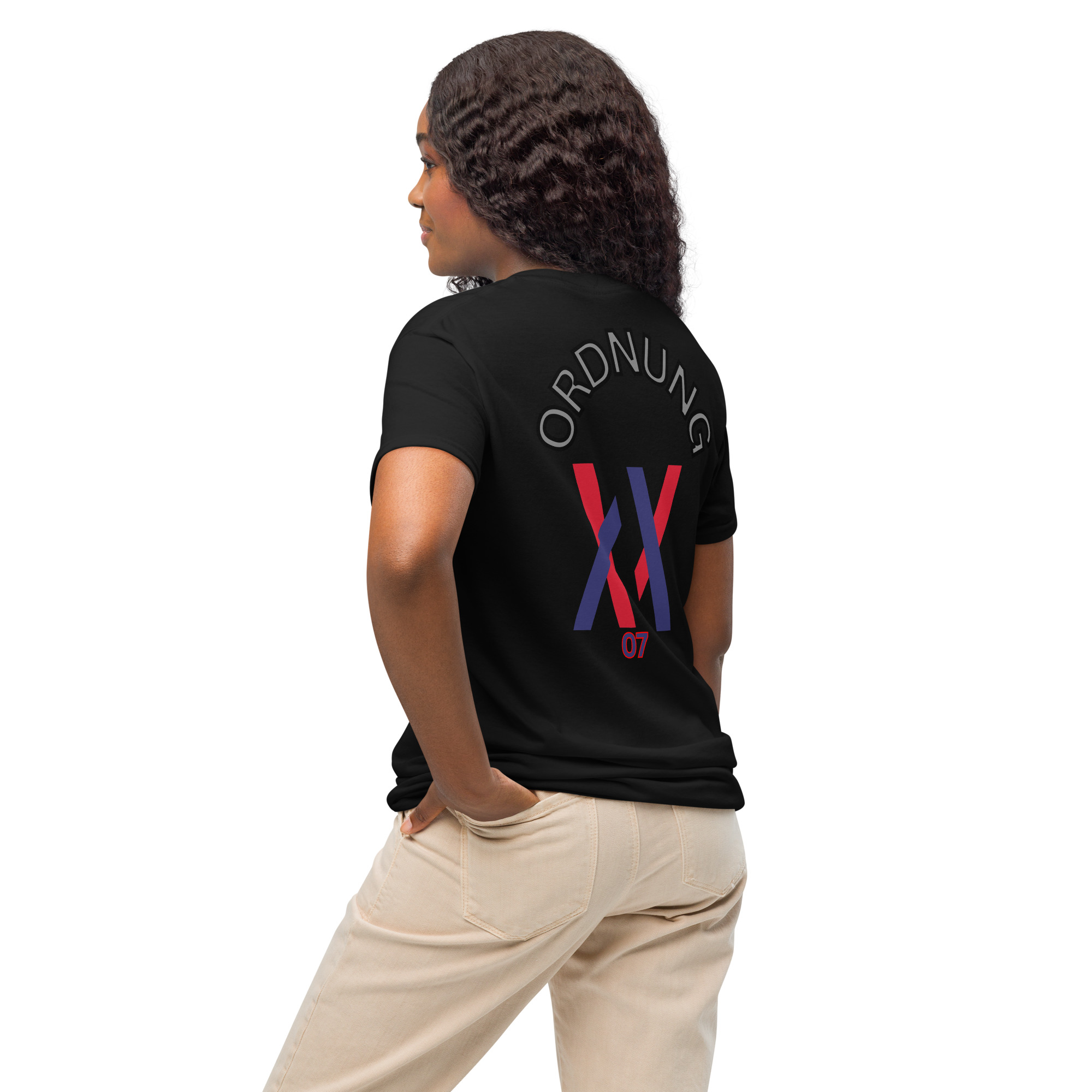 T shirt Dayf DryBlend No 07 Ordnung Rückseite Druck unisex